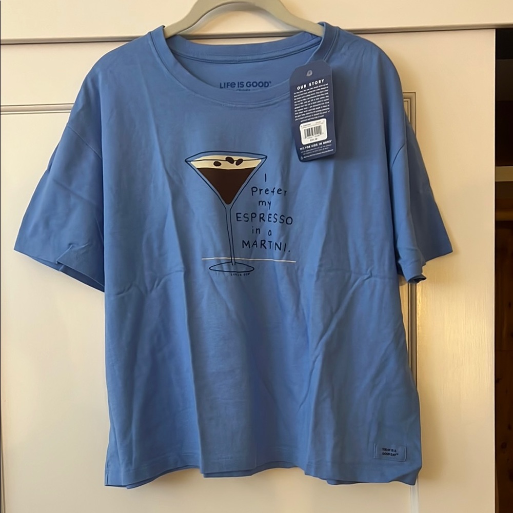 Life is Good Blue Graphic T-Shirt